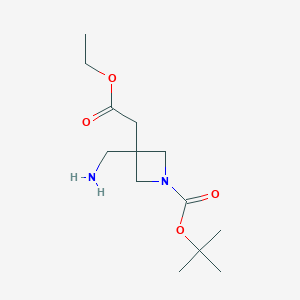 Tert-butyl 3-(aminomethyl)-3-(2-ethoxy-2-oxo-ethyl)azetidine-1-carboxylate