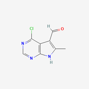 4-Chloro-6-methyl-7H-pyrrolo[2,3-d]pyrimidine-5-carbaldehyde