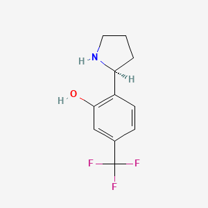 molecular formula C11H12F3NO B12946544 (S)-2-(Pyrrolidin-2-yl)-5-(trifluoromethyl)phenol 