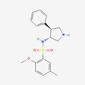 molecular formula C18H22N2O3S B12946559 rel-2-Methoxy-5-methyl-N-((3R,4S)-4-phenylpyrrolidin-3-yl)benzenesulfonamide 