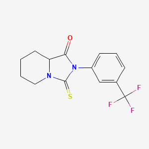 molecular formula C14H13F3N2OS B12946564 3-Thioxo-2-(3-(trifluoromethyl)phenyl)hexahydroimidazo[1,5-a]pyridin-1(5H)-one CAS No. 60725-93-1