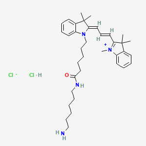 1-(6-((6-Aminohexyl)amino)-6-oxohexyl)-3,3-dimethyl-2-(3-(1,3,3-trimethylindolin-2-ylidene)prop-1-en-1-yl)-3H-indol-1-ium chloride hydrochloride