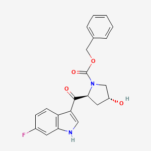 molecular formula C21H19FN2O4 B12946581 benzyl (2S,4R)-2-(6-fluoro-1H-indole-3-carbonyl)-4-hydroxypyrrolidine-1-carboxylate 