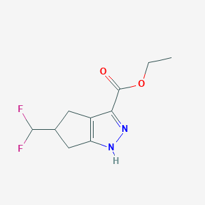 molecular formula C10H12F2N2O2 B12946588 Ethyl 5-(difluoromethyl)-1,4,5,6-tetrahydrocyclopenta[c]pyrazole-3-carboxylate 