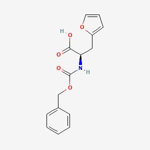 molecular formula C15H15NO5 B12946597 (R)-2-(((Benzyloxy)carbonyl)amino)-3-(furan-2-yl)propanoic acid 