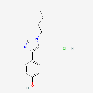 molecular formula C13H17ClN2O B12946610 Phenol, p-(1-butyl-4-imidazolyl)-, hydrochloride CAS No. 40405-72-9