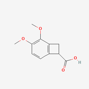 molecular formula C11H12O4 B12946633 2,3-Dimethoxybicyclo[4.2.0]octa-1,3,5-triene-7-carboxylic acid 