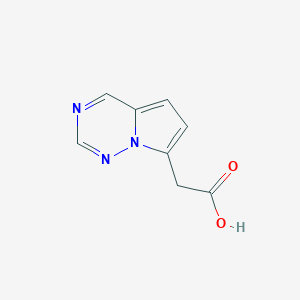 molecular formula C8H7N3O2 B12946665 2-(Pyrrolo[2,1-f][1,2,4]triazin-7-yl)acetic acid 