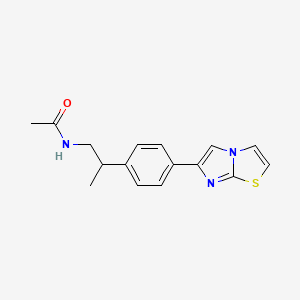 molecular formula C16H17N3OS B12946687 N-{2-[4-(Imidazo[2,1-b][1,3]thiazol-6-yl)phenyl]propyl}acetamide CAS No. 65743-83-1