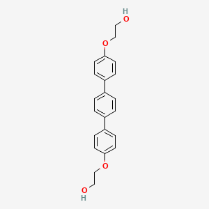 molecular formula C22H22O4 B12946689 2-[4-[4-[4-(2-hydroxyethoxy)phenyl]phenyl]phenoxy]ethanol 