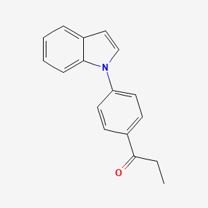 molecular formula C17H15NO B12946752 1-(4-(1H-indol-1-yl)phenyl)propan-1-one 