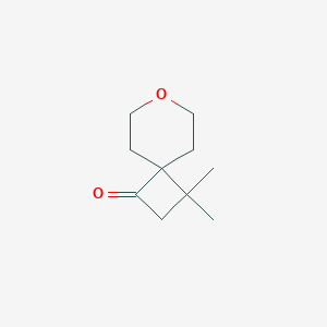 molecular formula C10H16O2 B12946796 3,3-Dimethyl-7-oxaspiro[3.5]nonan-1-one 