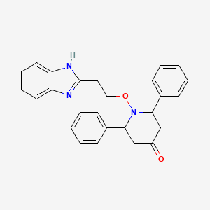 molecular formula C26H25N3O2 B12946842 4-Piperidinone, 1-[2-(1H-benzimidazol-2-yl)ethoxy]-2,6-diphenyl- CAS No. 677007-33-9