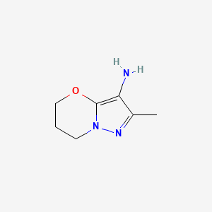 molecular formula C7H11N3O B12946889 2-Methyl-6,7-dihydro-5H-pyrazolo[5,1-b][1,3]oxazin-3-amine 