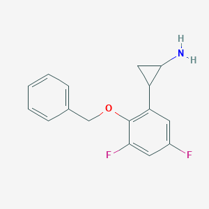 molecular formula C16H15F2NO B12946911 2-(2-(Benzyloxy)-3,5-difluorophenyl)cyclopropan-1-amine 