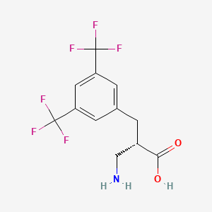 molecular formula C12H11F6NO2 B12946936 (S)-3-Amino-2-(3,5-bis(trifluoromethyl)benzyl)propanoic acid 