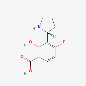 molecular formula C11H12FNO3 B12946952 (R)-4-Fluoro-2-hydroxy-3-(pyrrolidin-2-yl)benzoic acid 