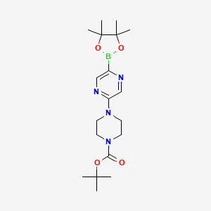 Tert-butyl 4-(5-(4,4,5,5-tetramethyl-1,3,2-dioxaborolan-2-yl)pyrazin-2-yl)piperazine-1-carboxylate