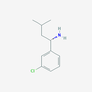 molecular formula C11H16ClN B12947041 (S)-1-(3-Chlorophenyl)-3-methylbutan-1-amine 