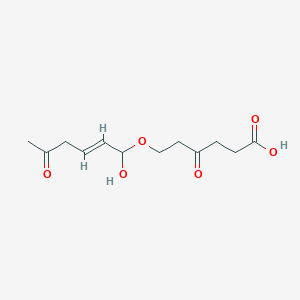 molecular formula C12H18O6 B12947053 6-((1-Hydroxy-5-oxohex-2-en-1-yl)oxy)-4-oxohexanoic acid 