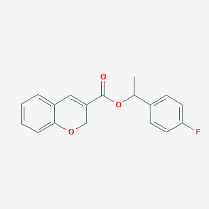 molecular formula C18H15FO3 B12947056 1-(4-fluorophenyl)ethyl 2H-chromene-3-carboxylate 