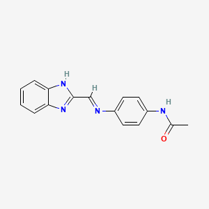 molecular formula C16H14N4O B12947059 N-(4-{[(2H-Benzimidazol-2-ylidene)methyl]amino}phenyl)acetamide CAS No. 819858-19-0