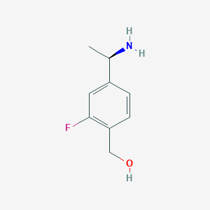 molecular formula C9H12FNO B12947067 (R)-(4-(1-Aminoethyl)-2-fluorophenyl)methanol 