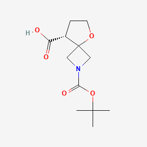 molecular formula C12H19NO5 B12947071 (R)-2-(tert-Butoxycarbonyl)-5-oxa-2-azaspiro[3.4]octane-8-carboxylic acid 