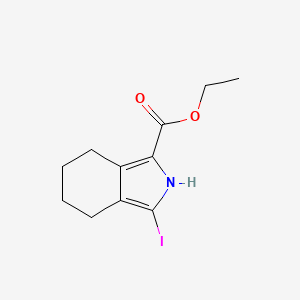 molecular formula C11H14INO2 B12947080 Ethyl 3-iodo-4,5,6,7-tetrahydro-2H-isoindole-1-carboxylate 