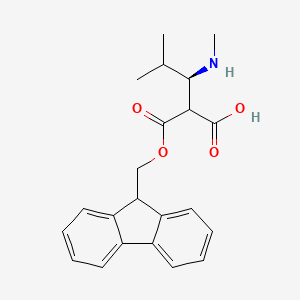 molecular formula C22H25NO4 B12947090 (3R)-2-(((9H-Fluoren-9-yl)methoxy)carbonyl)-4-methyl-3-(methylamino)pentanoic acid 