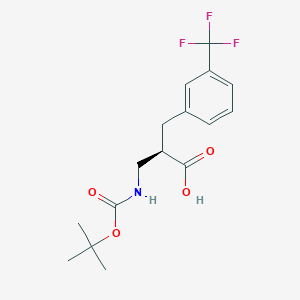 molecular formula C16H20F3NO4 B12947112 (R)-3-((tert-Butoxycarbonyl)amino)-2-(3-(trifluoromethyl)benzyl)propanoic acid 