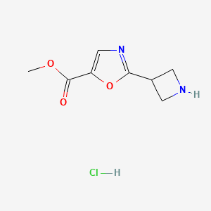 molecular formula C8H11ClN2O3 B12947121 Methyl 2-(azetidin-3-yl)oxazole-5-carboxylate hydrochloride 