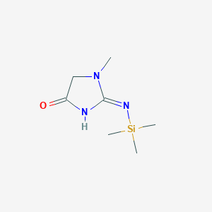 molecular formula C7H15N3OSi B12947132 (2E)-1-methyl-2-trimethylsilyliminoimidazolidin-4-one 