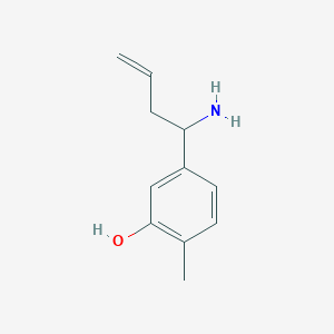 molecular formula C11H15NO B12947227 5-(1-Aminobut-3-EN-1-YL)-2-methylphenol 