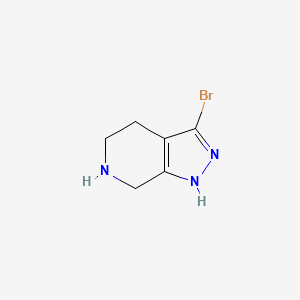 molecular formula C6H8BrN3 B12947235 3-Bromo-4,5,6,7-tetrahydro-1H-pyrazolo[3,4-c]pyridine 