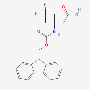 2-(1-((((9H-Fluoren-9-yl)methoxy)carbonyl)amino)-3,3-difluorocyclobutyl)acetic acid