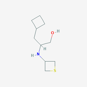 molecular formula C10H19NOS B12947314 3-Cyclobutyl-2-(thietan-3-ylamino)propan-1-ol 