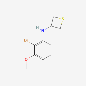 molecular formula C10H12BrNOS B12947322 N-(2-Bromo-3-methoxyphenyl)thietan-3-amine 