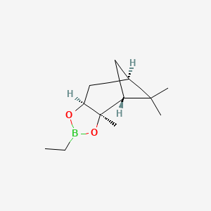 molecular formula C12H21BO2 B12947333 Rel-(3aR,4R,6R,7aS)-2-ethyl-3a,5,5-trimethylhexahydro-4,6-methanobenzo[d][1,3,2]dioxaborole 