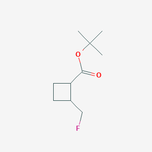 molecular formula C10H17FO2 B12947381 tert-Butyl 2-(fluoromethyl)cyclobutane-1-carboxylate 