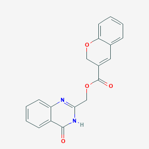 molecular formula C19H14N2O4 B12947382 (4-oxo-3,4-dihydroquinazolin-2-yl)methyl 2H-chromene-3-carboxylate 