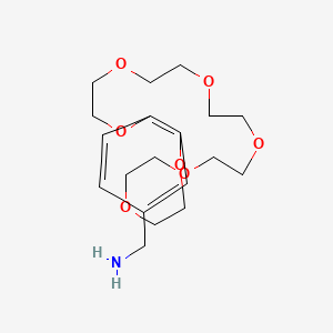 molecular formula C19H31NO7 B12947399 (2,3,5,6,8,9,11,12,14,15,17,18-Dodecahydrobenzo[b][1,4,7,10,13,16,19]heptaoxacyclohenicosin-21-yl)methanamine 