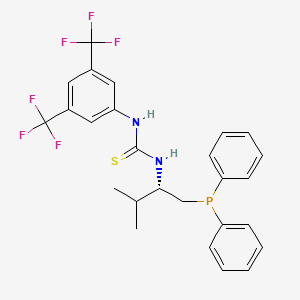 molecular formula C26H25F6N2PS B12947402 1-[(S)-1-(Diphenylphosphinomethyl)-2-methylpropyl]-3-[3,5-bis(trifluoromethyl)phenyl]thiourea 