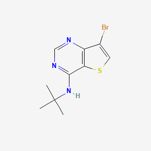 molecular formula C10H12BrN3S B12947455 7-Bromo-N-(tert-butyl)thieno[3,2-d]pyrimidin-4-amine 