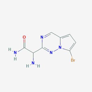 molecular formula C8H8BrN5O B12947494 2-Amino-2-(7-bromopyrrolo[2,1-f][1,2,4]triazin-2-yl)acetamide 