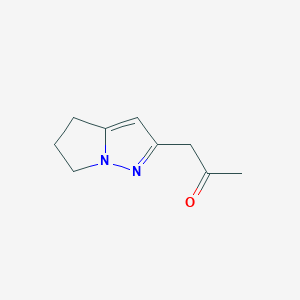 molecular formula C9H12N2O B12947503 1-(5,6-Dihydro-4H-pyrrolo[1,2-b]pyrazol-2-yl)propan-2-one 