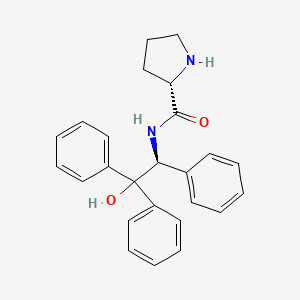 molecular formula C25H26N2O2 B12947521 (S)-N-((S)-2-Hydroxy-1,2,2-triphenylethyl)pyrrolidine-2-carboxamide 