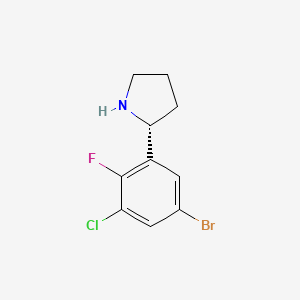 molecular formula C10H10BrClFN B12947559 (R)-2-(5-Bromo-3-chloro-2-fluorophenyl)pyrrolidine 