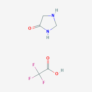 molecular formula C5H7F3N2O3 B12947572 Imidazolidin-4-one 2,2,2-trifluoroacetate 