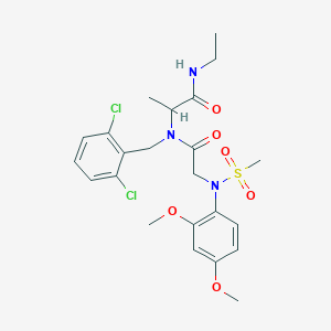 2-(N-(2,6-Dichlorobenzyl)-2-(N-(2,4-dimethoxyphenyl)methylsulfonamido)acetamido)-N-ethylpropanamide